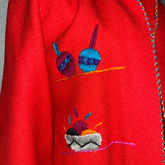 40'S VINTAGE KEYSTONE EXPORT WOOL MEXICAN EMBROIDERED TOURIST SOUVENIR JACKET - Picture 2 of 10